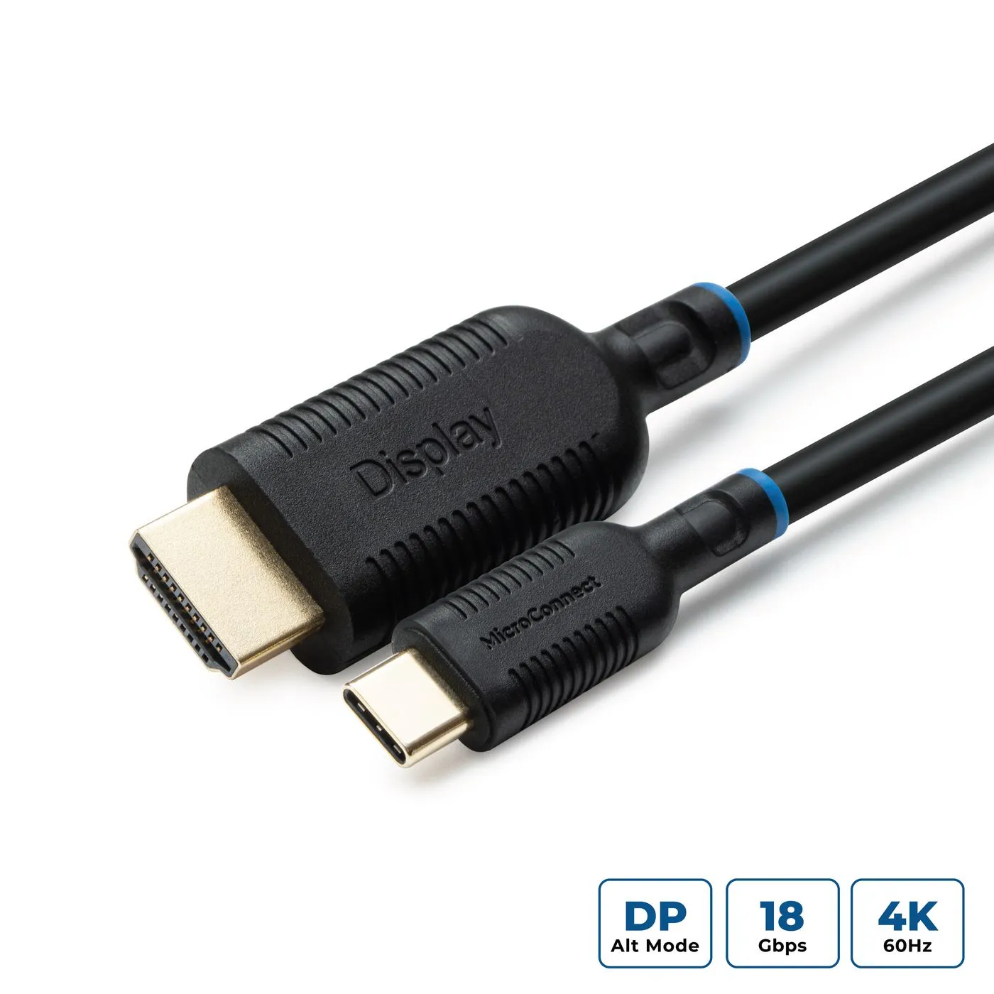 MicroConnect USB-C - HDMI 2.0 -kaapeli, Musta, 1m
