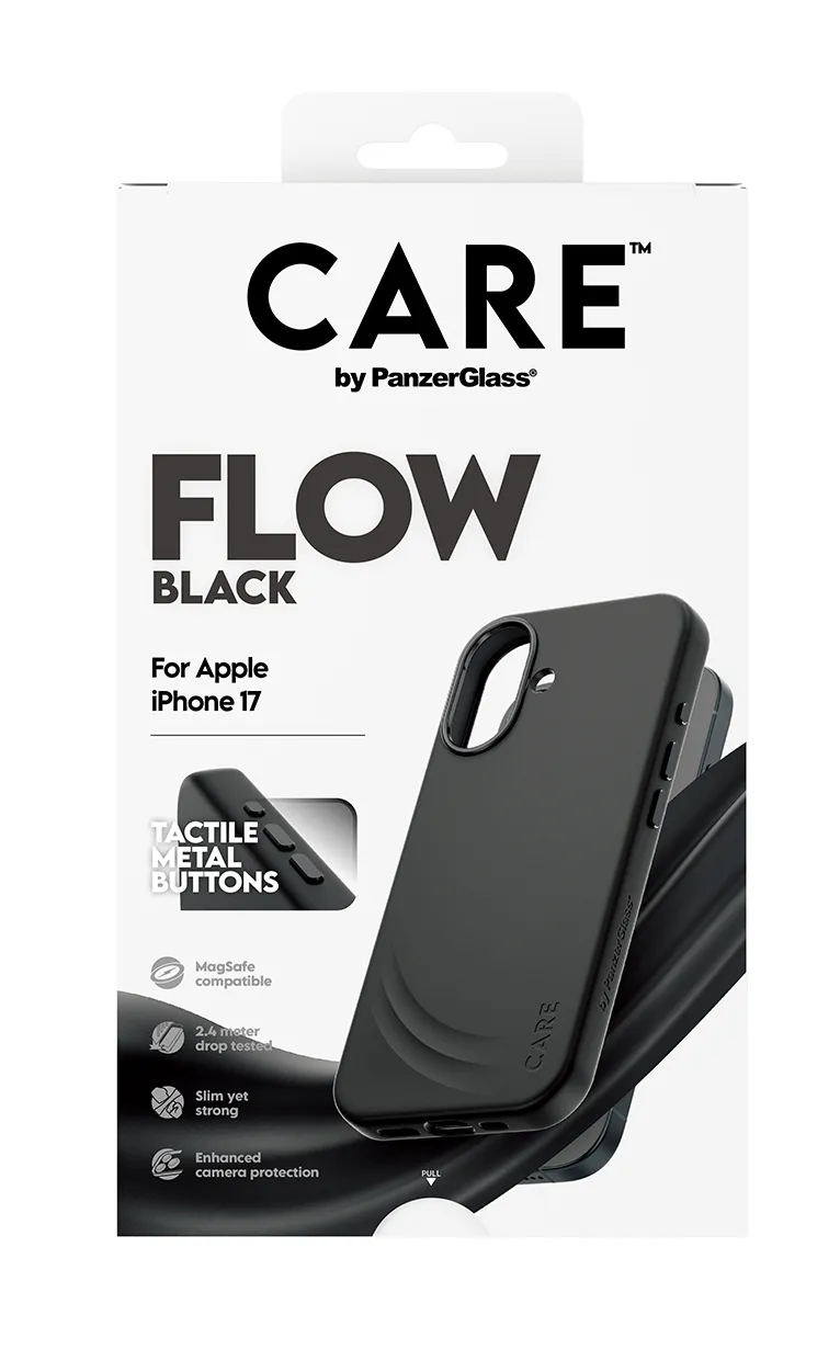 PanzerGlass CARE BY PANZERGLASS Flow MagSafe fodral f&ouml;r iPhone 17, svart