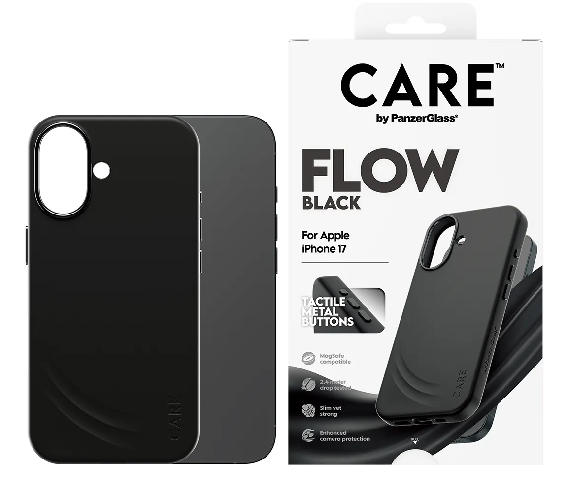 PanzerGlass CARE BY PANZERGLASS Flow MagSafe fodral f&ouml;r iPhone 17, svart
