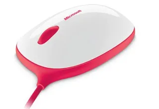 Microsoft Express Mouse Wired Mouse, White/Pink