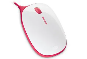 Microsoft Express Mouse Wired Mouse, White/Pink