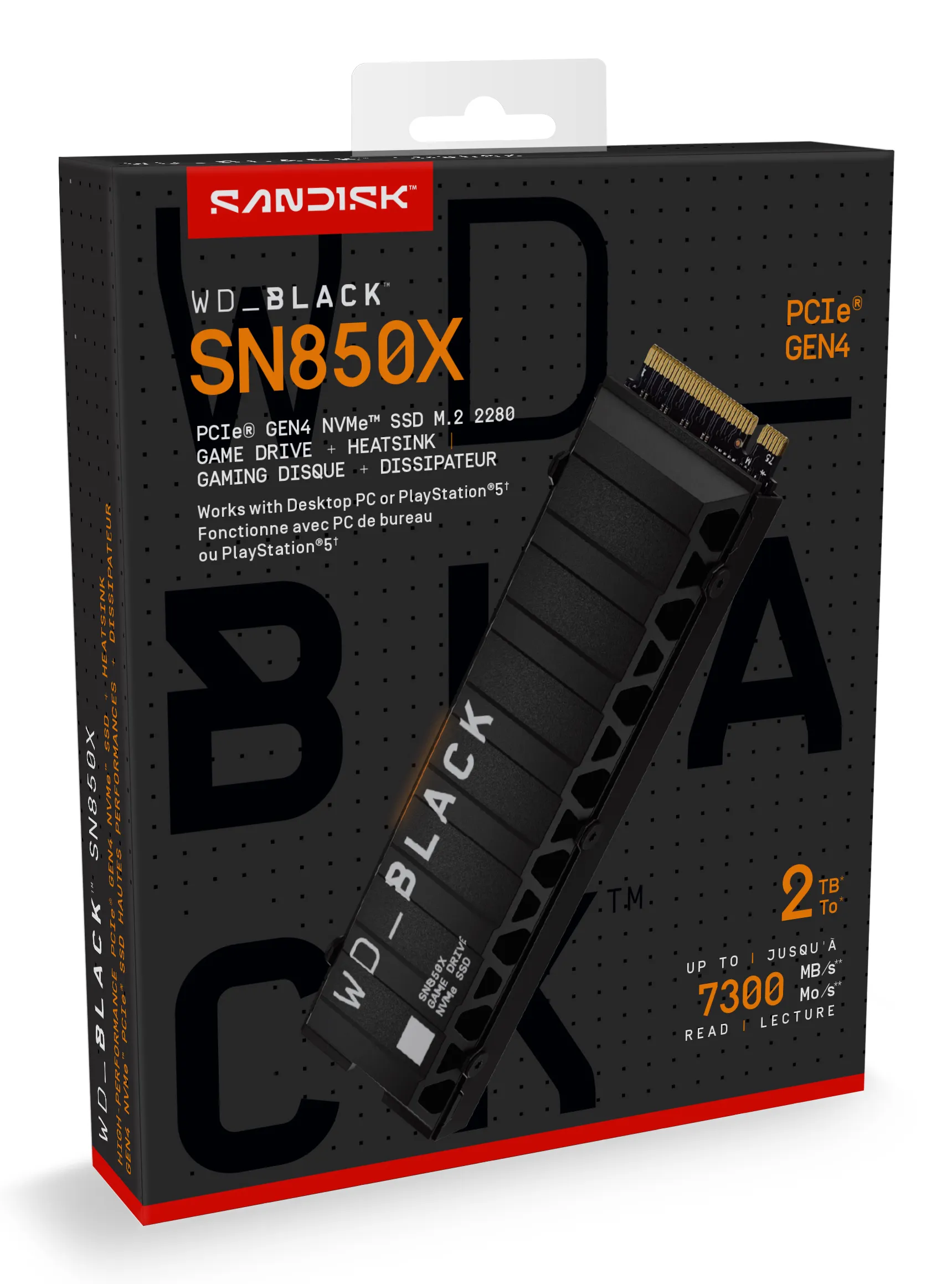 WD Black SN850X Heatsink 2 Tt M.2 NVMe -SSD-levy