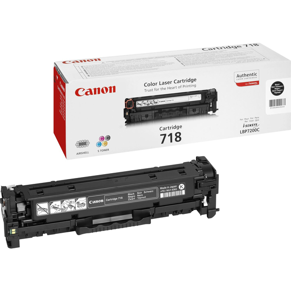 Canon 718 Black - Musta - alkuper&auml;inen - v&auml;riainekasetti malleihin i-SENSYS LBP7210, LBP7680, MF728, MF729, MF8340, MF8360, MF8380, MF8540, MF8550, MF8580