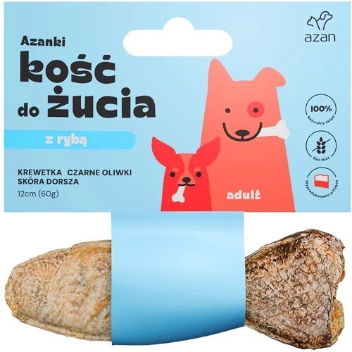 Brit Azanki Bone with Shrimp and Black Olives in Cod Skin, Adult, Grain Free, 12cm