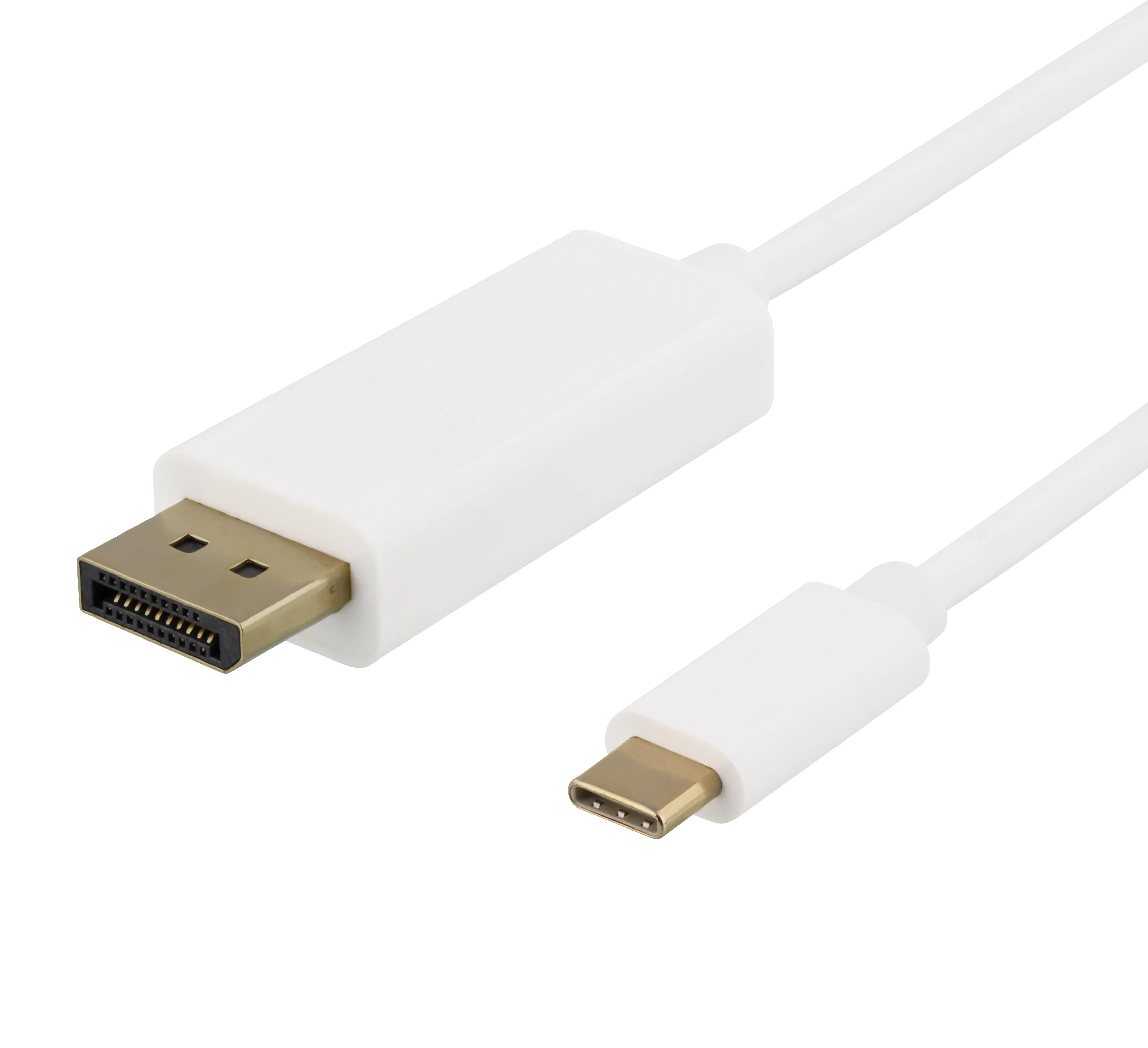 Deltaco USB-C - DisplayPort cable, 4K UHD, gold plated, 2m, white