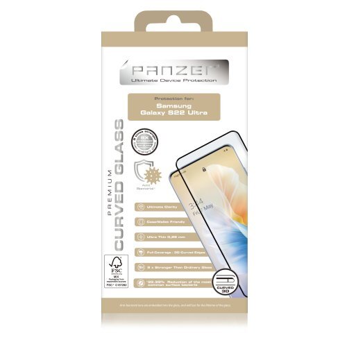 Panzer Curved Glass, Galaxy S22 Ultra - Screen Glass
