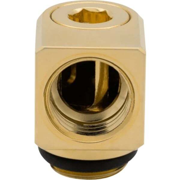 EKWB EK-Quantum Torque Micro Rotary 90&deg; - Gold, connection (gold)