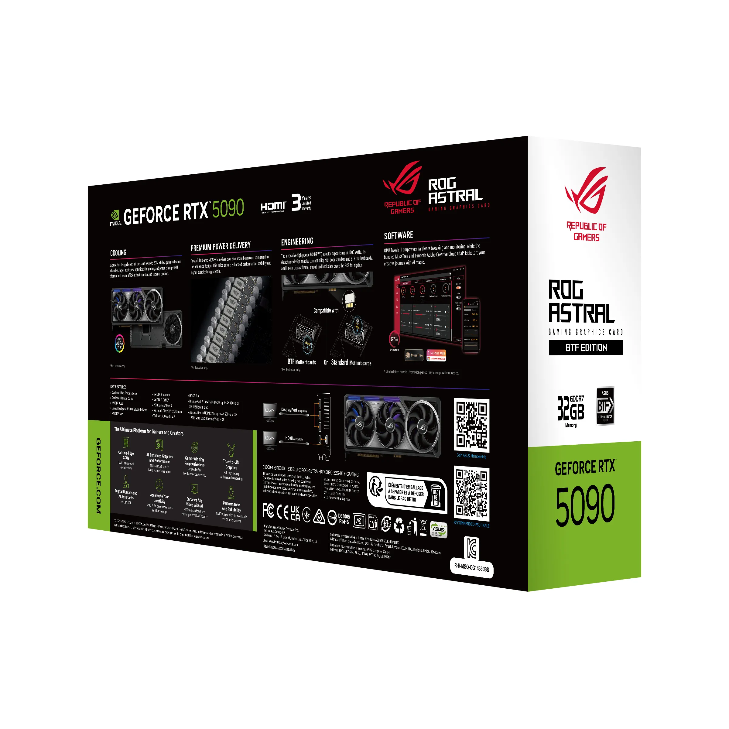 Asus GeForce RTX 5090 Astral BTF Gaming 32 GB -n&auml;yt&ouml;nohjain