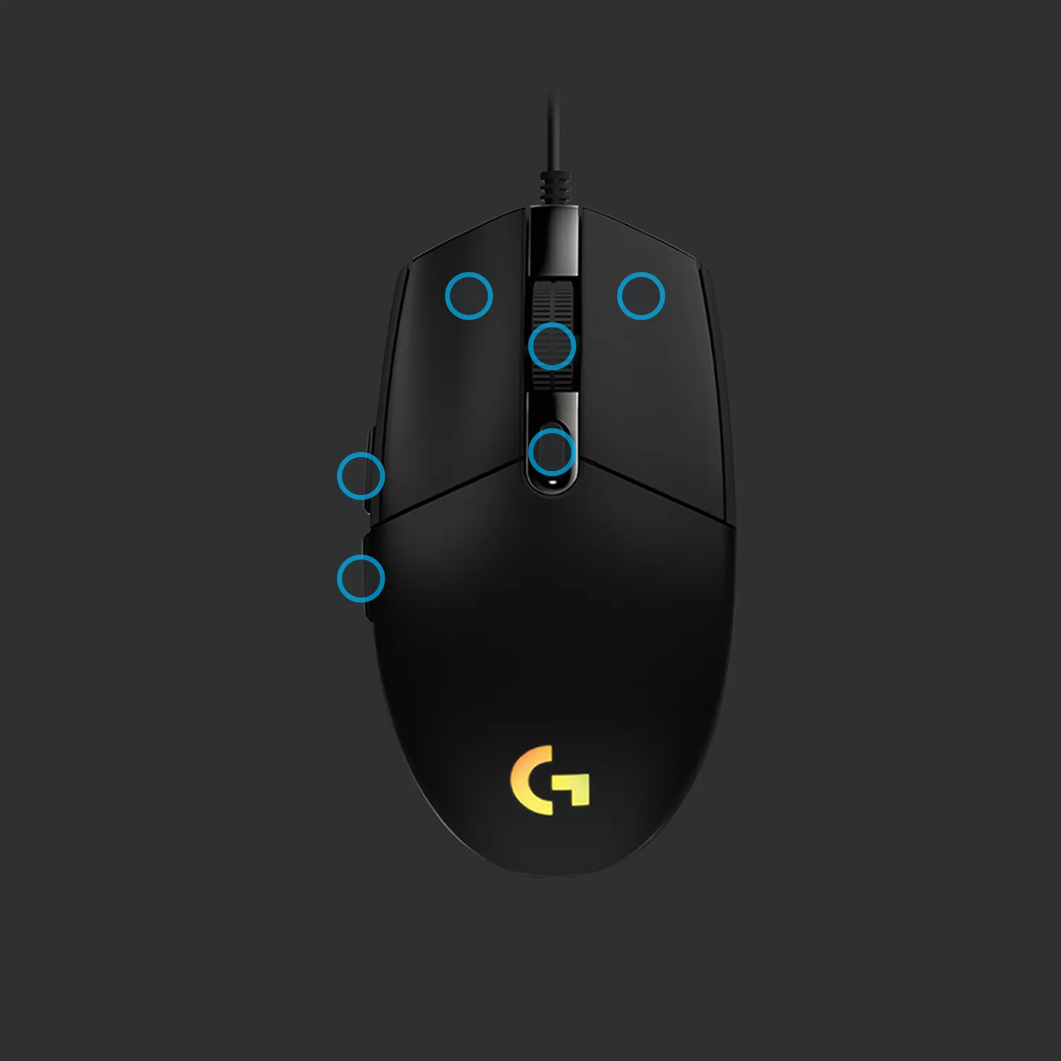Logitech G203 LIGHTSYNC -langallinen pelihiiri, musta