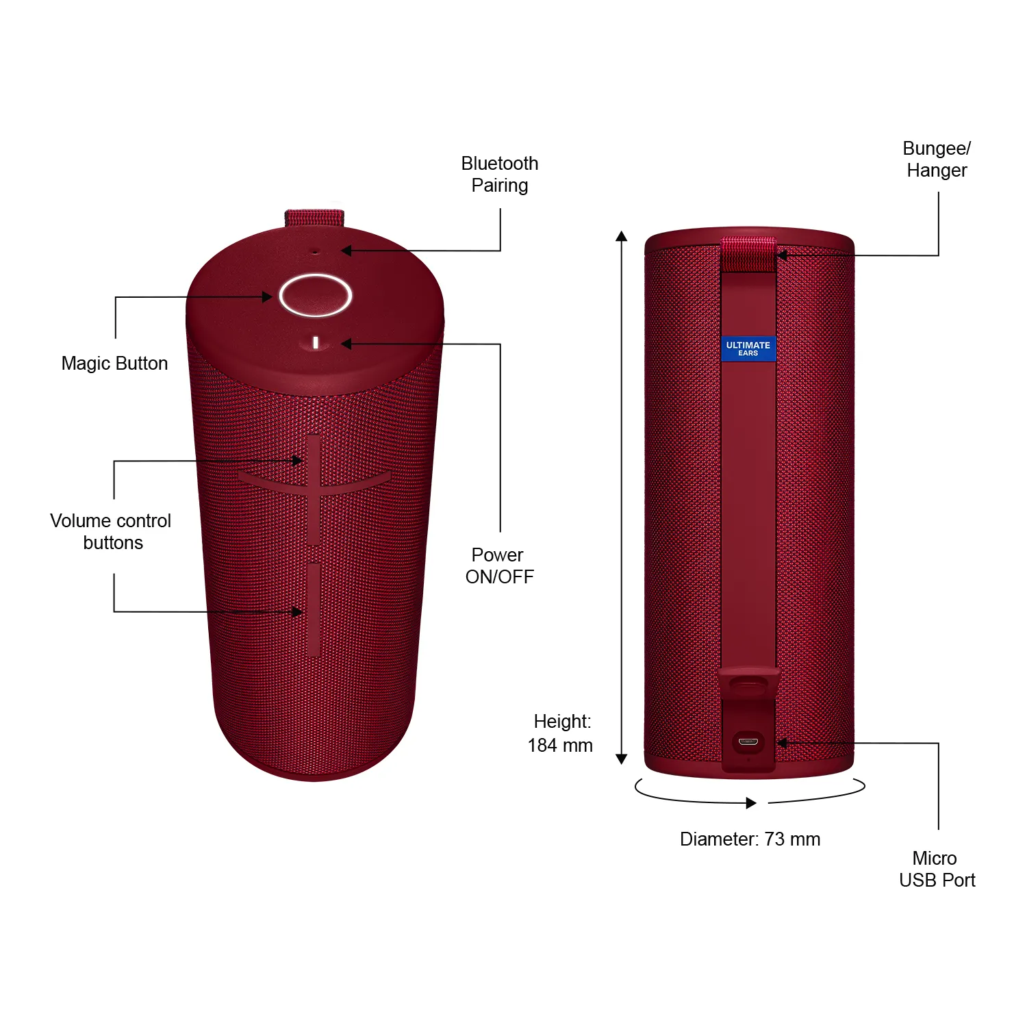 Logitech Ultimate Ears BOOM 3 - wireless speaker, sunset red