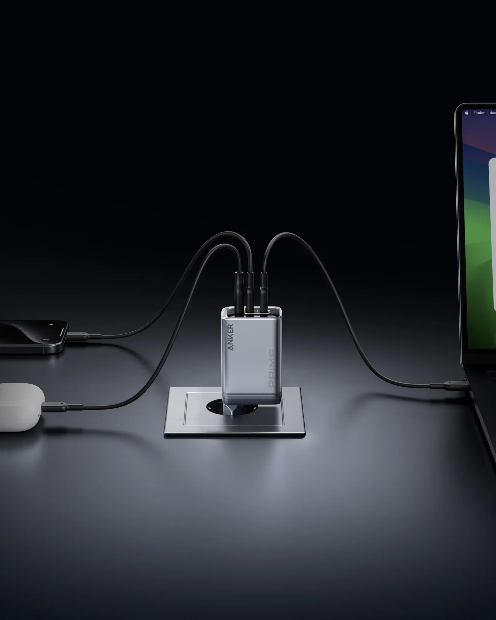 Anker Prime 100W 3-Ports GaNp -laturi, Musta