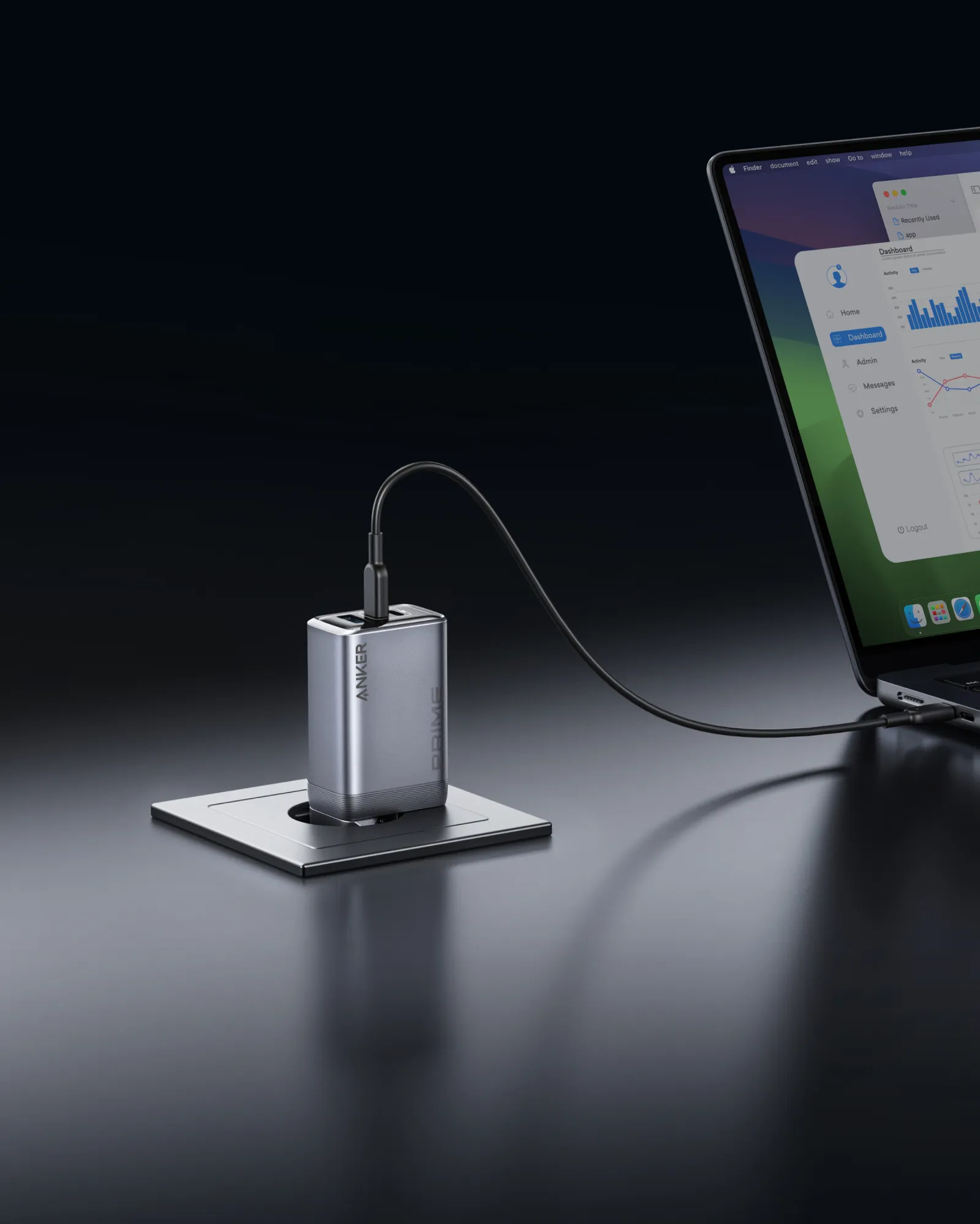 Anker Prime 100W 3-Ports GaNp -laturi, Musta