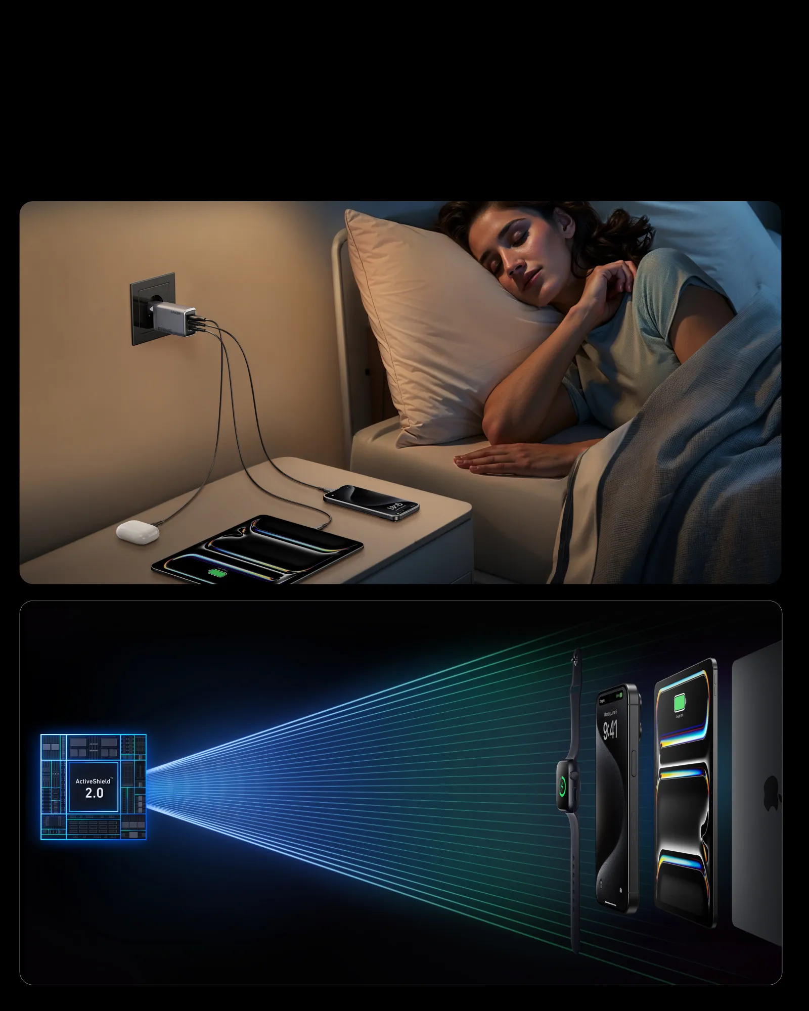 Anker Prime 100W 3-Ports GaNp -laturi, Musta