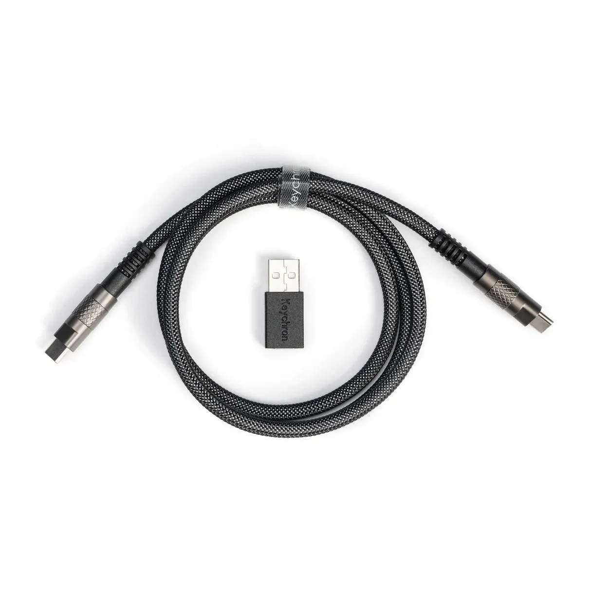 Keychron Double-Sleeved Geek Cable 8K USB-C -kaapeli, 1 m, musta