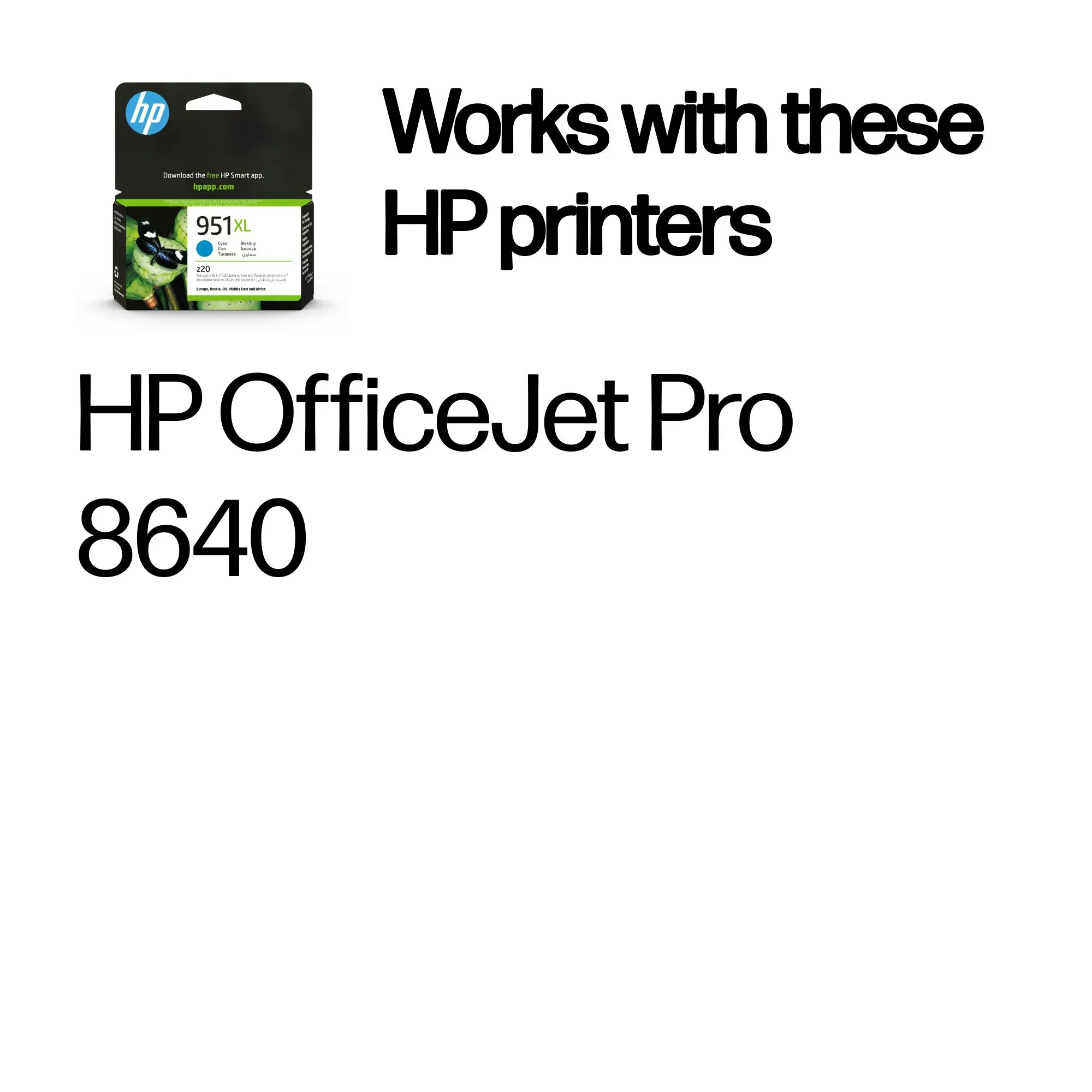 HP 951XL - 24 ml - Tuottoisa - sinivihre&auml; - alkuper&auml;inen - mustepatruuna malleihin Officejet Pro 251dw, 276dw, 8100, 8600, 8600 N911a, 8610, 8615, 8616, 8620, 8