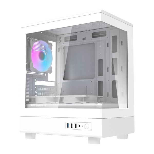 DARKFLASH DB330M Mini-Tower Case with window and RGB lighting, White