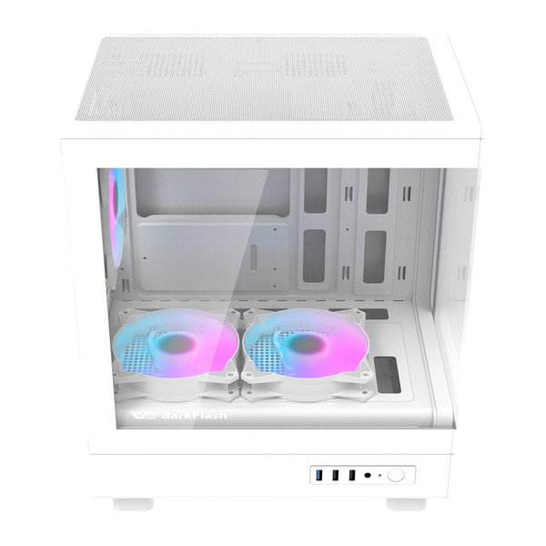 DARKFLASH DB330M Mini-Tower Case with window and RGB lighting, White