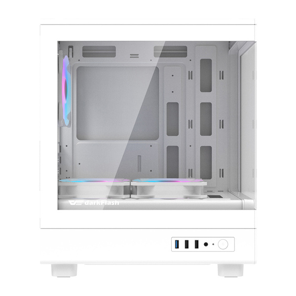 DARKFLASH DB330M Mini-Tower Case with window and RGB lighting, White