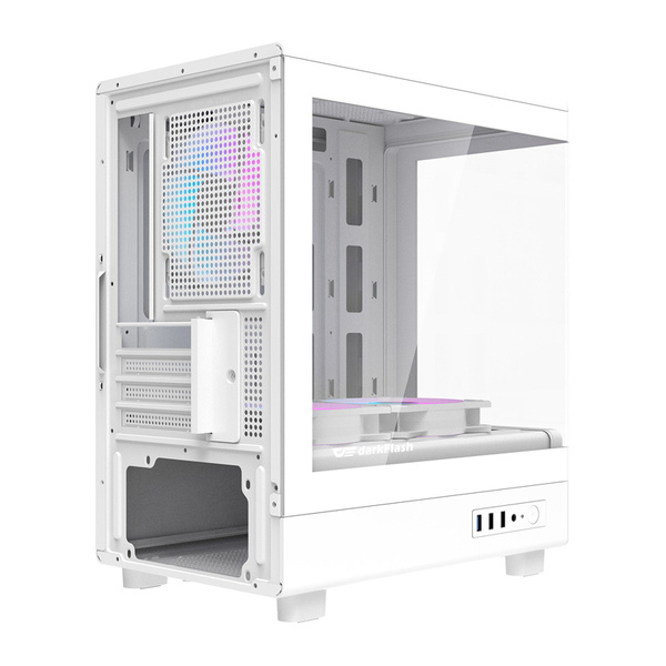 DARKFLASH DB330M Mini-Tower Case with window and RGB lighting, White
