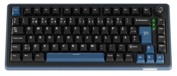 Ducky OK-M-75 -langaton mekaaninen pelin&auml;pp&auml;imist&ouml;, KTT Tactile, musta