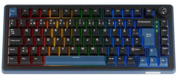 Ducky OK-M-75 -langaton mekaaninen pelin&auml;pp&auml;imist&ouml;, KTT Tactile, musta