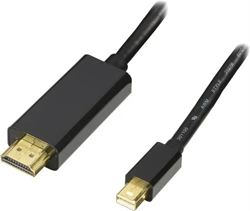 Deltaco mini DisplayPort &ndash; HDMI - cable, 1 m, Black