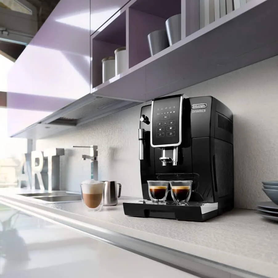 DeLonghi Dinamica ECAM 350.15.B helautomatisk espressomaskin, svart