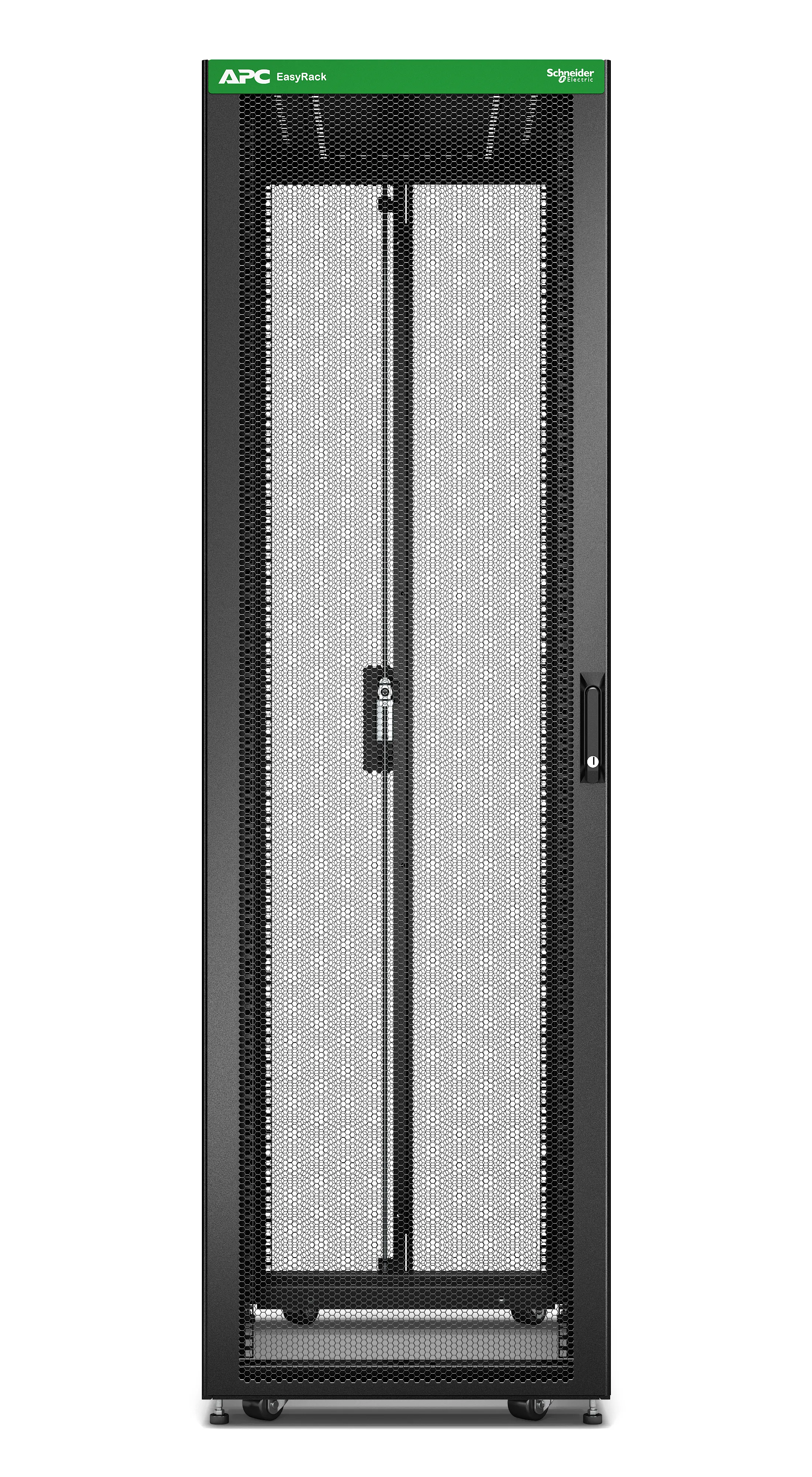 APC Easy Rack 42Ux600x1200 with Roof castors feet and 4 Brackets No Side panels Bottom black