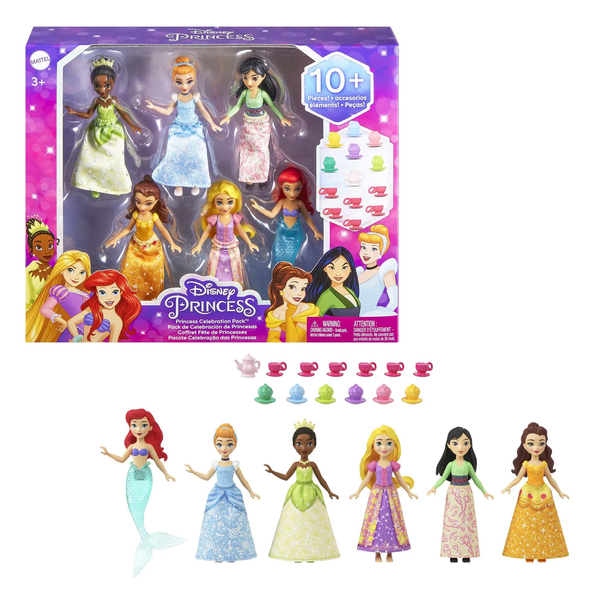 Mattel Disney Princess Small Dolls Tea Party 6 Pack Toy Figure