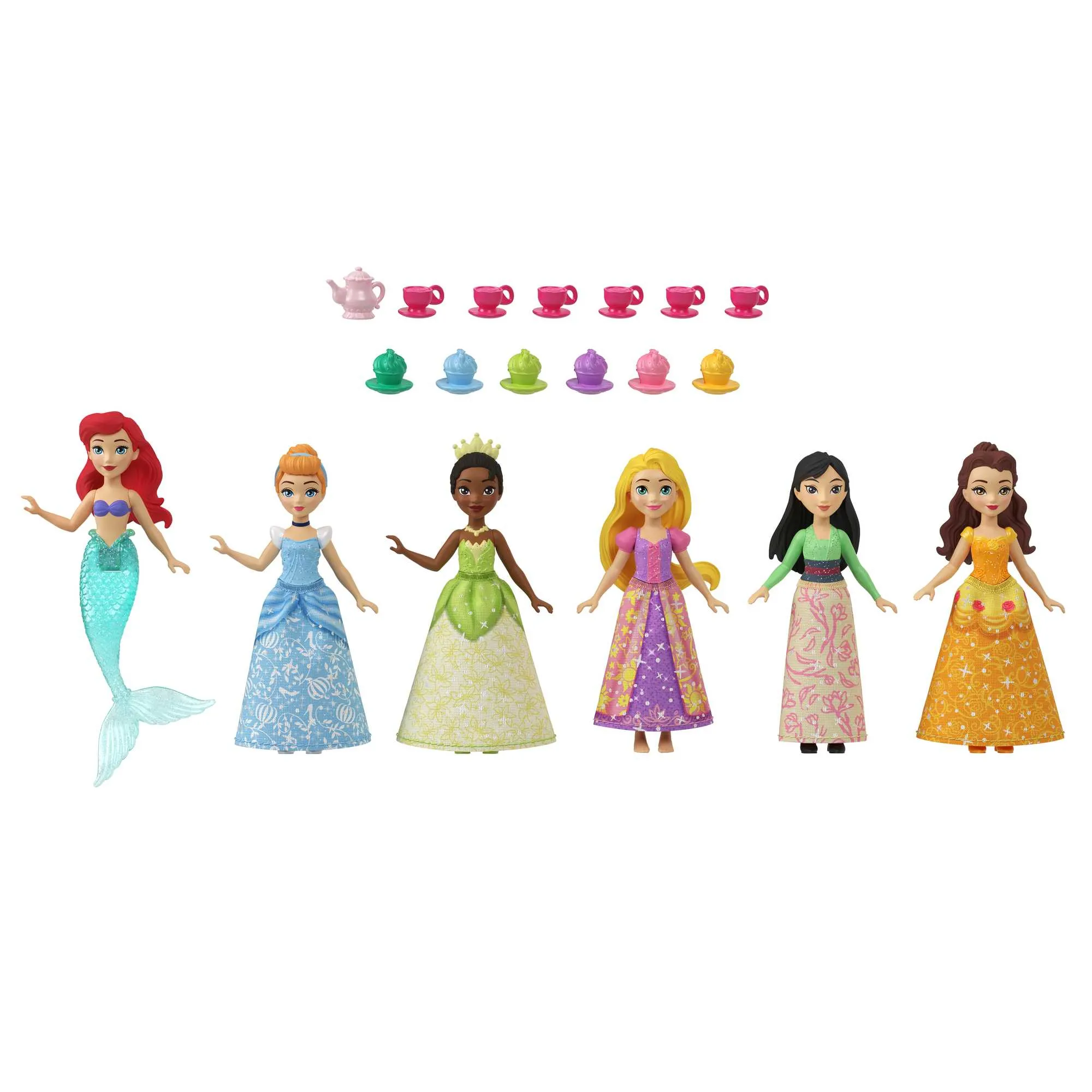 Mattel Disney Princess Small Dolls Tea Party 6 Pack Toy Figure