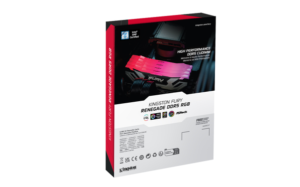 Kingston Fury Renegade RGB 48 Gt (2x24Gt) 8400 MHz, CL40, DDR5 XMP -muisti, musta/hopea