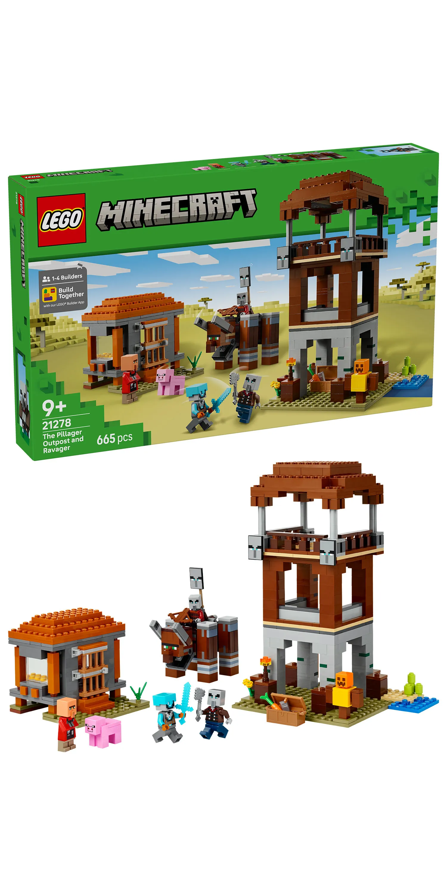 LEGO Minecraft Ravager Försvarsutpost och Purifier Savannmonster 21278