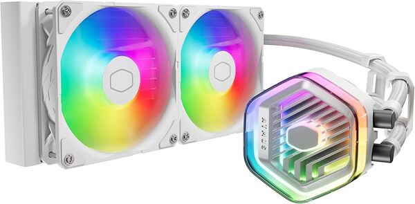 Cooler Master MasterLiquid Atmos II LCD 240mm ARGB Liquid Cooler, White