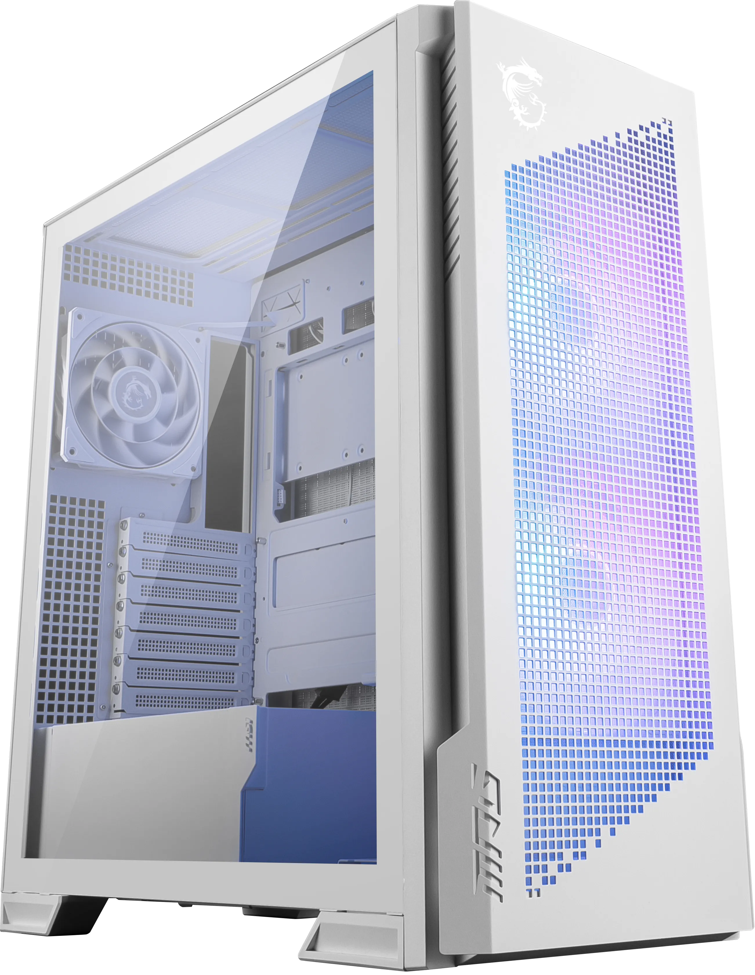 MSI MPG VELOX 300R AIRFLOW PZ Midi-Tower Case with window and RGB lighting, White