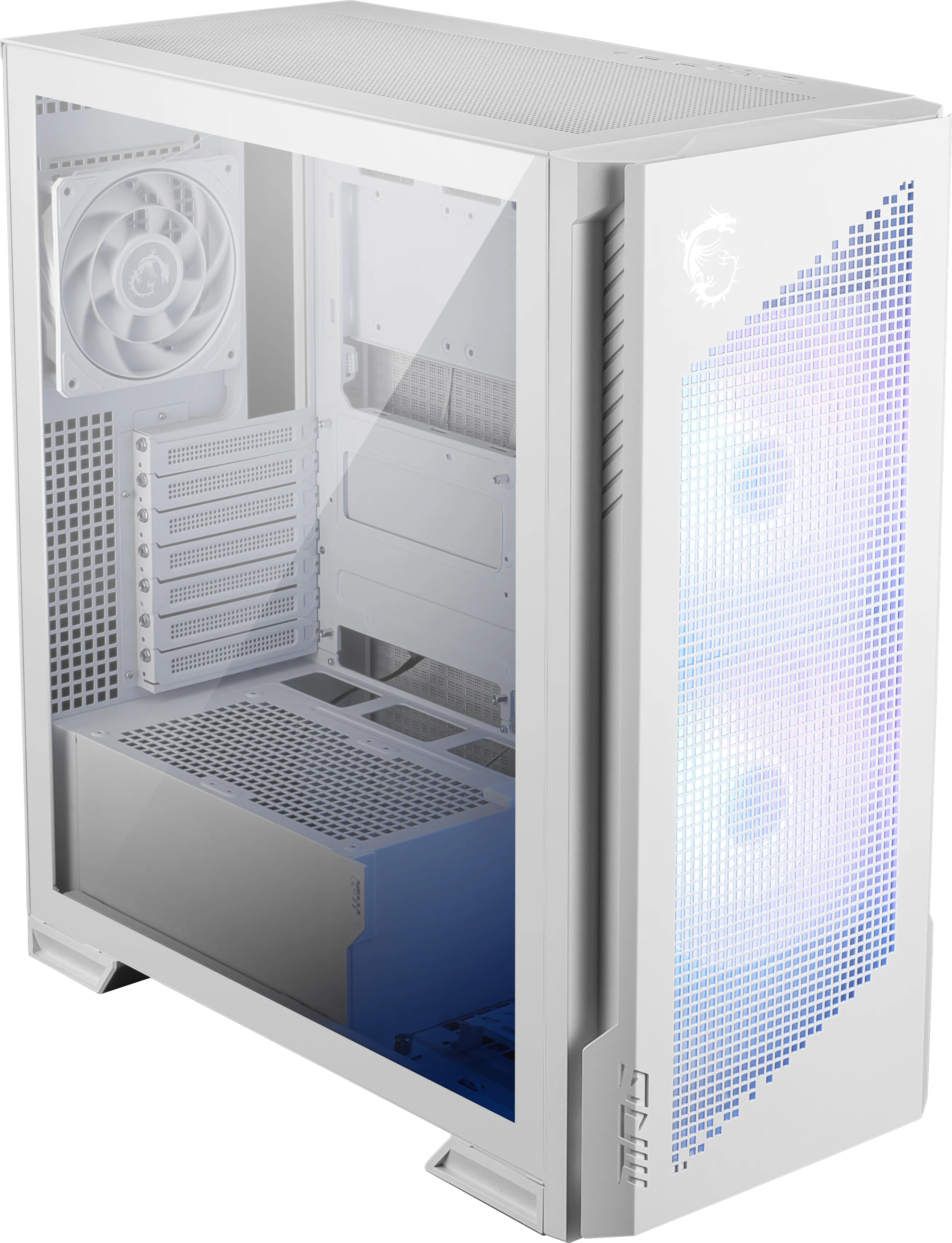 MSI MPG VELOX 300R AIRFLOW PZ Midi-Tower Case with window and RGB lighting, White