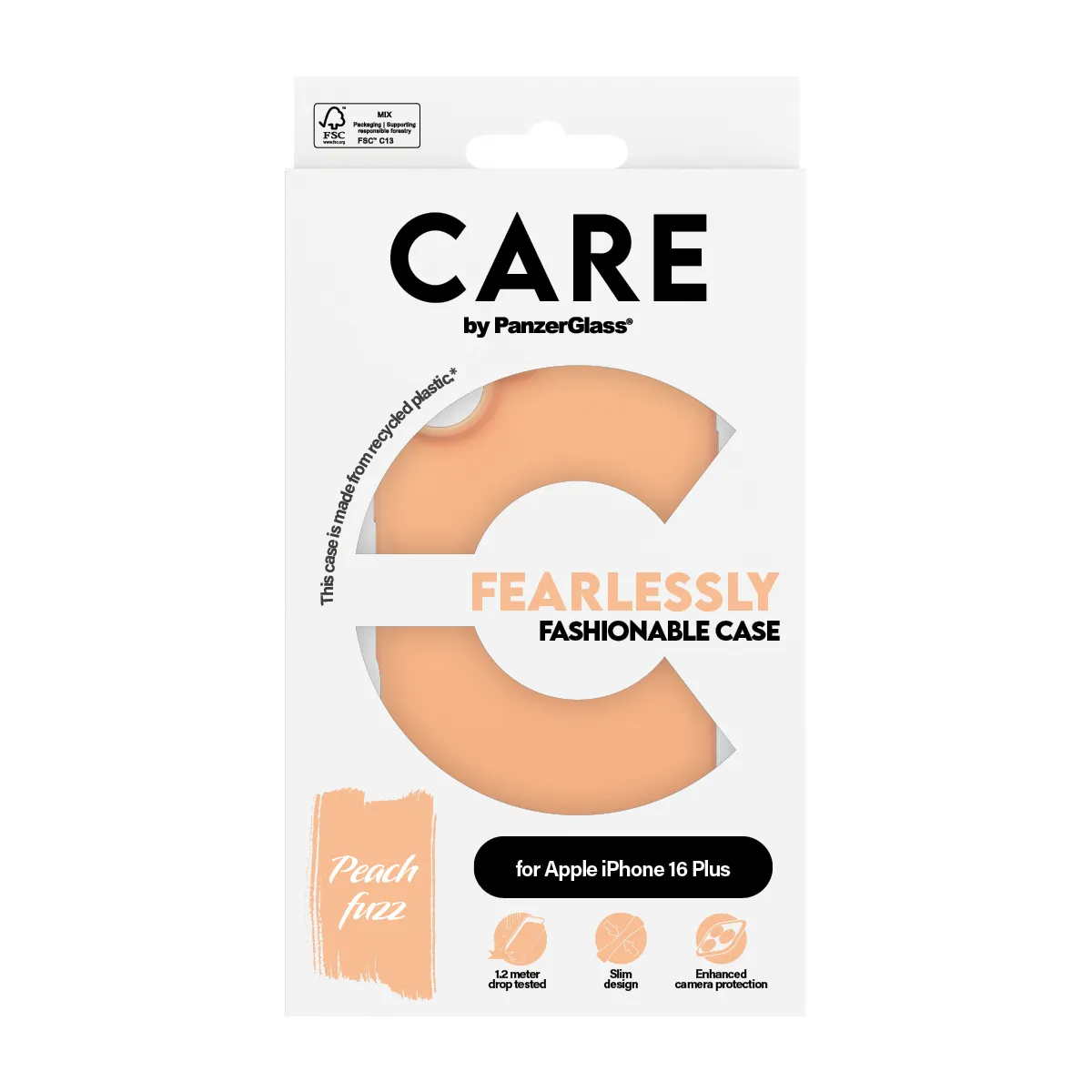 Care by PanzerGlass iPhone 16 Plus Fashionable Case, Peachy