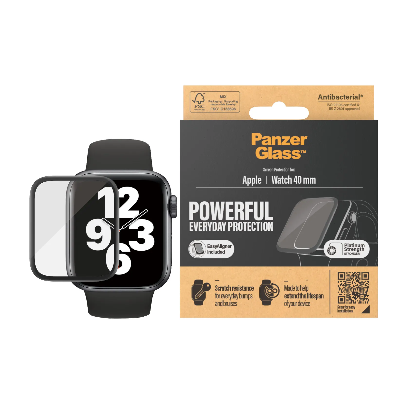PanzerGlass Apple Watch Series 4/5, Black (40 mm)