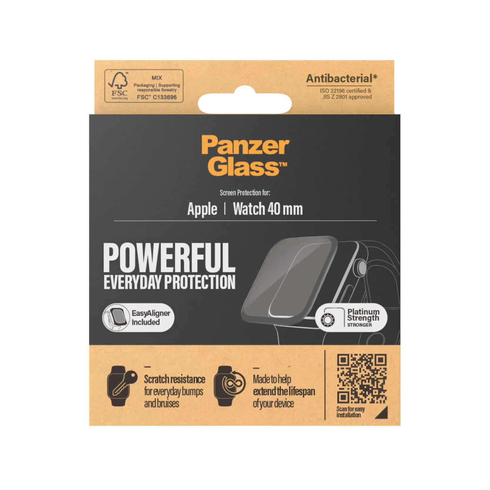 PanzerGlass Apple Watch Series 4/5, Black (40 mm)