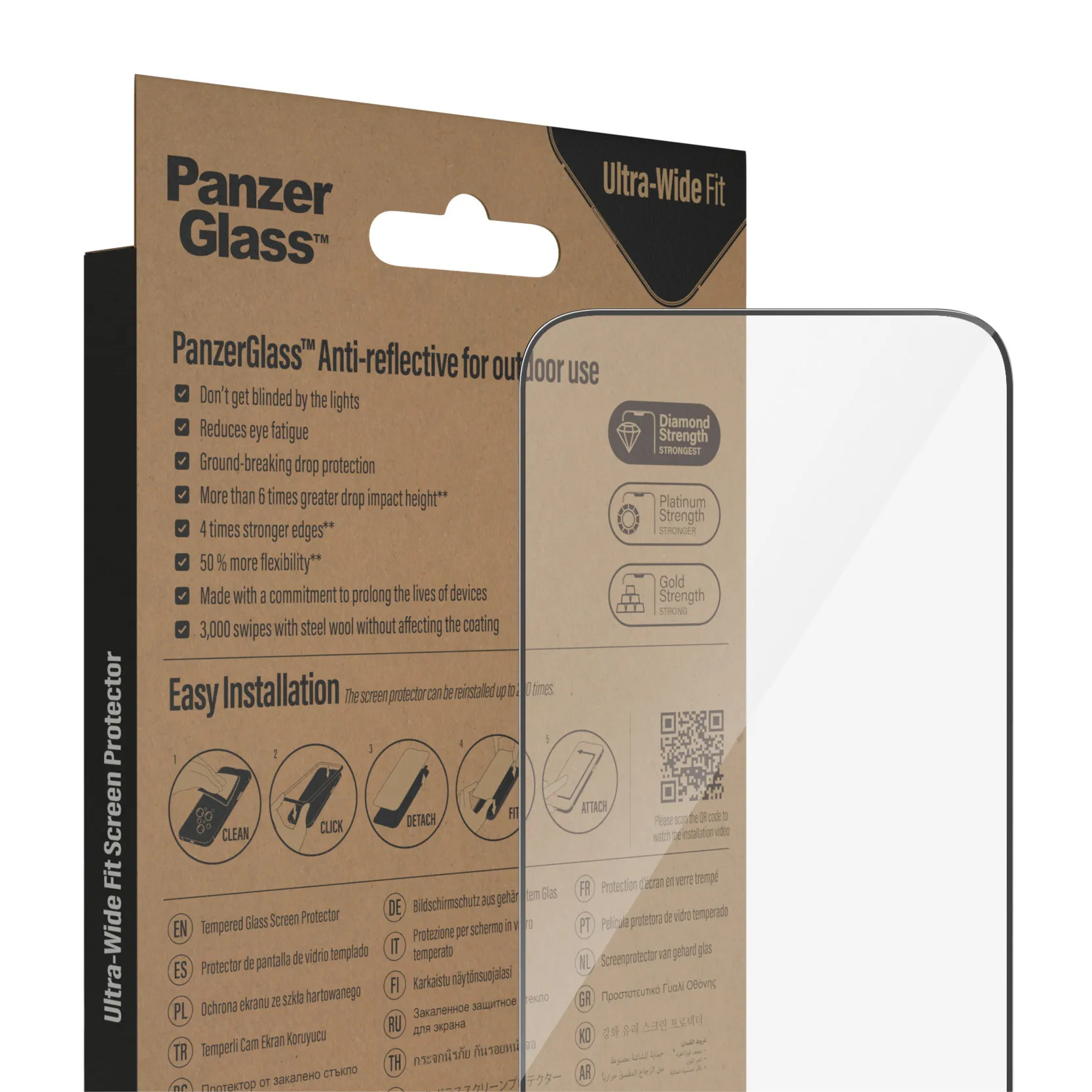 PanzerGlass Ultra-Wide Fit, Anti-Reflective, iPhone 14 Pro Max -lasikalvo
