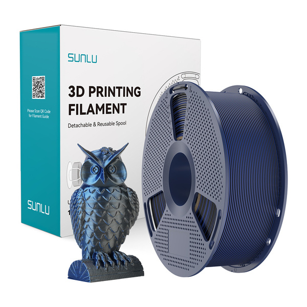 SUNLU PLA+ silke, 1.75 mm, 1 kg 3D-skrivarfilament, Black and Blue