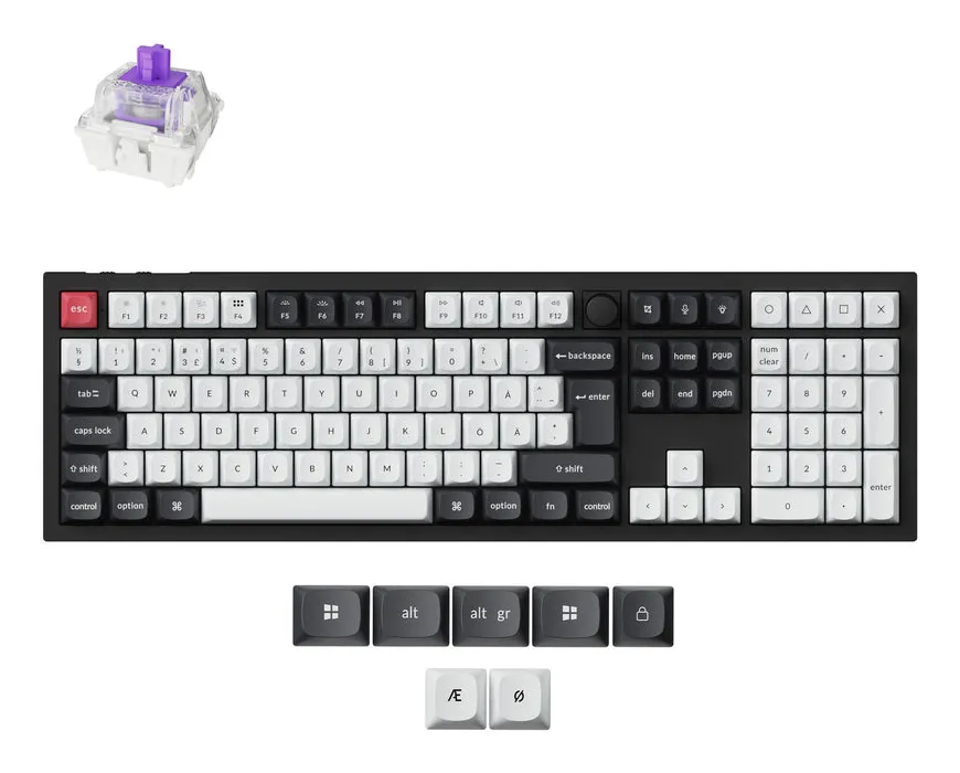 Keychron Q6 HE tr&aring;dl&ouml;st mekaniskt speltangentbord, Gateron 2.0 Magnetic, svart