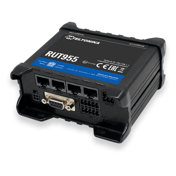 Teltonika RUT955T033B0 -reititin, Wi-Fi 4, 4G, musta