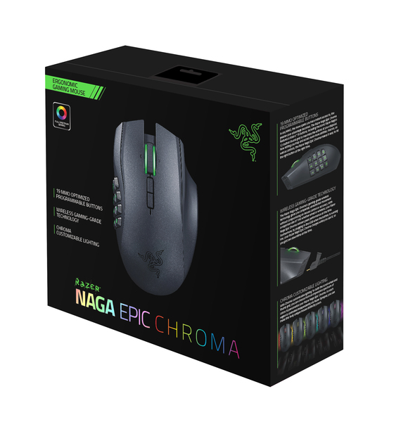 Razer Naga Epic Chroma - Wireless Gaming Mouse, Black