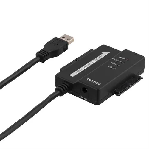 DELTACO USB 3.0 till SATA och IDE, 2,5&quot;/3,5&quot;, adapterkabel med n&auml;tdel