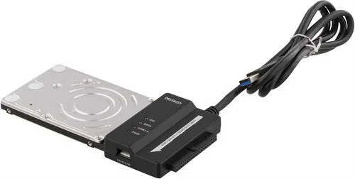 DELTACO USB 3.0 till SATA och IDE, 2,5&quot;/3,5&quot;, adapterkabel med n&auml;tdel