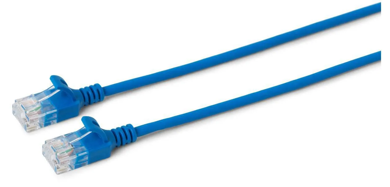 U/UTP CAT6A Slim 0.15M Blue