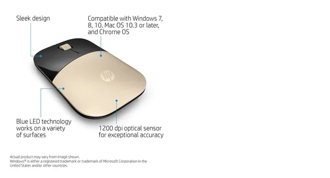 HP Z3700 Gold Wireless Mouse