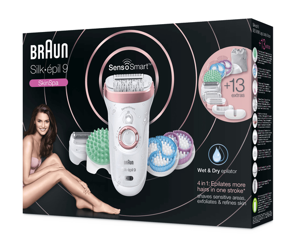 BRAUN EPILAATTORI SES9990 SKINSPA SENSOSMART. 4-in-1 epilaattori 13 lis&auml;osalla. &Auml;lyk&auml;s epilaattori SensoSmart-teknologialla. Wet&amp;Dry epilaattori, jota voit k&auml;yt