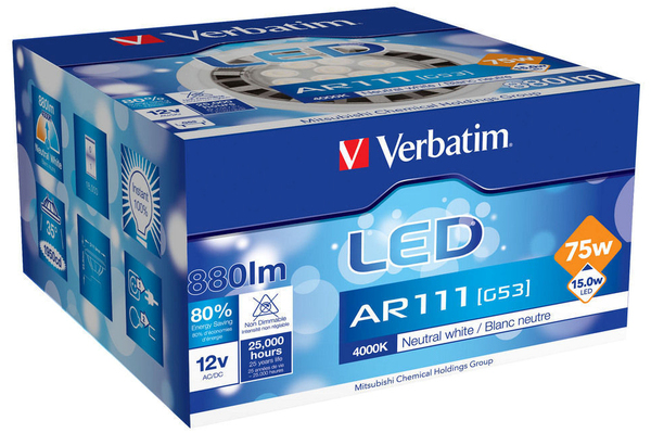LED AR111, 15 W silver 35 deg