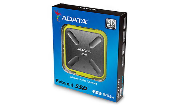 ADATA SD700 Ext SSD 512GB USB 3.1 Yellow